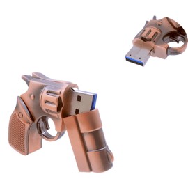 WooTeck 64GB Metal Revolver Gun USB 3.0 Flash Drive Copper