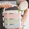 Thermal Lunch Box Stainless Steel 3-Layer Lunch Box Leak-proof Box