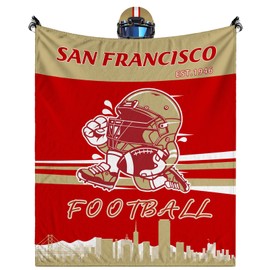 NZUFXEW San Francisco Blanket for Men Women Youth Fans,Throw Blanket Cozy Lightweight Team Color Flannel Blanket for Bed Sofa Couch Travel 60"x50"