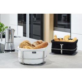 GEFU ge33660 Round Bread Basket, Fabric, White, 22 x 22 x 11.5 cm