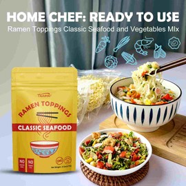 TALCUFON Ramen Toppings 8 Oz, Classic Seafood and Vegetables Mix Premium Seafood and Sun-dried Seasonal Vegetables, Ready to Use for Ramen, Soups, Udon Noodles 227G