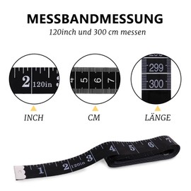 Pack of 2 Soft Measuring Tapes, Body Measuring Tapes, Tailor Measuring Tapes, Practical Double-Sided Scales Retractable Measuring Tapes, Suitable for Craftsmen and Tailors, 120 Inches/300 cm