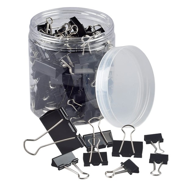 Binder Clips 130pcs, 6 Assorted Sizes, Jumbo, Large, Medium, Small,
