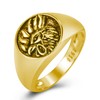 PikaLF Phoenix Bird Ring for Men, Chicken Rooster Ring, Gold-Plated