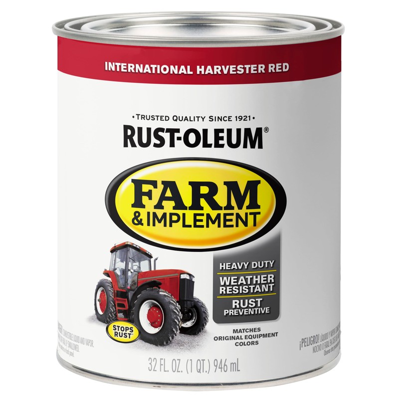 Rust-Oleum 280109-2PK Farm & Implement Enamel Paint, Quart, International Harvester