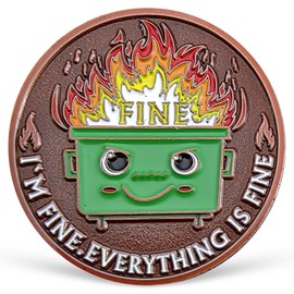 Dumpster Fire Desk Accessories Dumpster Fire Coin Staff Appreciation Gifts Desk Decor Office Supplies Funny Gifts for Coworkers, Great for Emotional Support It's Fine I'm Fine Everything is Fine