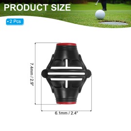 PATIKIL 2 Pcs Golf Ball Marker Stencil 360 Degree Triple Track Golf Ball Alignment Marking Tool Line Drawing Marker for Men Women, Black/Red