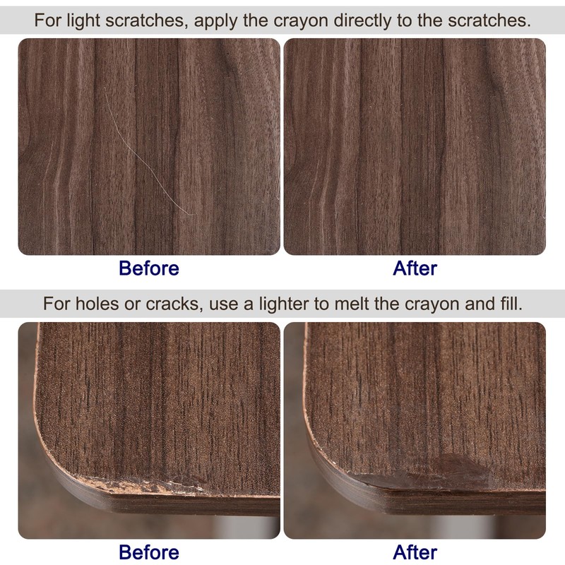 HARFINGTON 5pcs Wood Filler Sticks Wooden Wax Touch Up Furniture