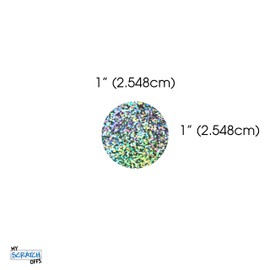 My Scratch Offs 100 Pack Glitter 1 inch Holographic Silver Round Scratch Off Sticker Labels for DIY Make Your Own Lottery Raffle Ticket Replica Games Custom Cards Announcement