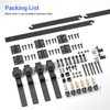 CCJH 72" Bi-Folding Sliding Barn Door Hardware Kit for 4
