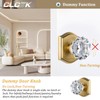 CLCTK 2 Pack Crystal Glass Dummy Door Knobs, Non-Turning Single