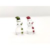 Sansukjai Rare Snowman Tiny Micro Figurines Hand Blown Glass Art