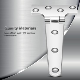 T-shaped hinges, T-type hinge, T-shaped door hinges made of stainless steel, thickened stainless steel hinges, thickened stainless steel hinge accessories for front doors, 151 x 75 x 4.5 mm