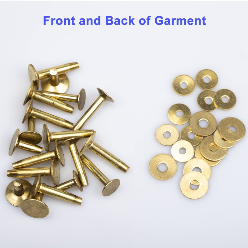WUTA 100 Pcs Copper Rivets & Burrs, Leather Copper Rivet