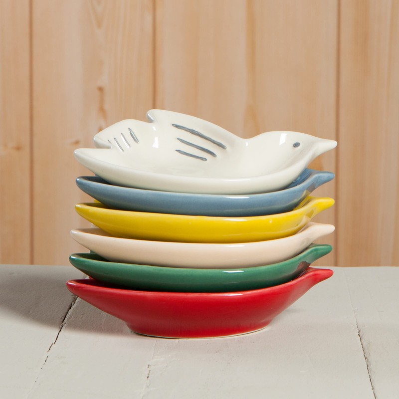 Now Designs Bird Shaped Ceramic Pinch Bowl Set, Soy Sauce