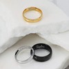 Plain Simple Dome Black Couples Titanium Wedding Band Ring for