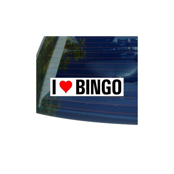 Graphics and More I Love Heart Bingo - Window Bumper Sticker
