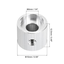 sourcing map 4 Pcs Aluminium Potentiometer Knobs, 1/4"(6mm) IDx5/8"(15mm) ODx1/2"(12.5mm) Height Universal Volume Tone Control Knobs for Guitar, Bass, Straight Line Indicator, Silver