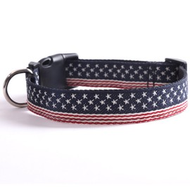 NACOCO American Flag Dog Collar with Stars and Striped for Dog(M)