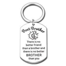 Best Brother Keychain - Funny Brother Gifts for Men Brother Birthday Christmas Gifts from Sisters Xmas Stocking Stuffers for Teen Brother Little Brother, Wedding Gifts for Adult Brother Big Brother