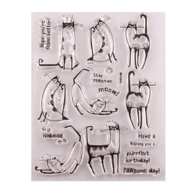 Cute Cat Meow Stamp Rubber Clear Stamp/Seal Scrapbook/Photo Album Decorative Card Making Clear Stamps