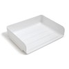 TRU RED 24380790 Side Load Stackable Plastic Letter Tray, White