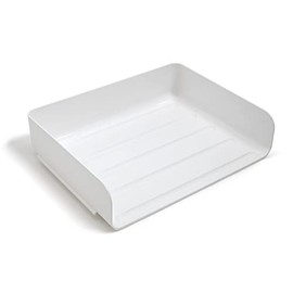 TRU RED 24380790 Side Load Stackable Plastic Letter Tray, White (TR55330)