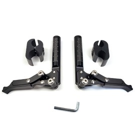 Wheelchair Scissor Brakes,All Aluminum,Composite Scissor Wheel Locks,Compact Scissor Wheel Lock,DIY, W/Tools & 1" Mounts,Motion Composites Wheelchair Replacement Parts, (1Pr,Black)