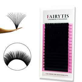 Cashmere Lash Extensions C CC D Curl 8-25mm Mixed & Single Length Tray,Self Adhesive Lashes Natural Look, lash extension trays for Cashmere Fibers for Salon Use,Matte Black（0.03-CC-13mm）