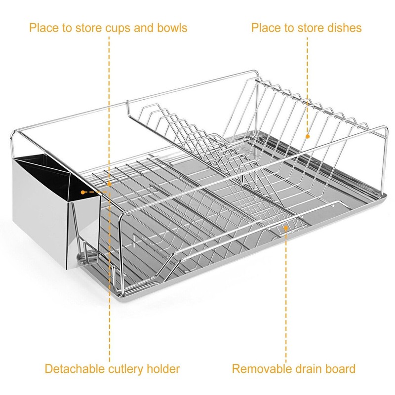 iMountek Stainless Steel Kitchen Dish Rack Drying Bowl Utensil Holder