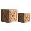 COLLECTIVE HOME - Wood Storage Ottoman, Rustic Storage Stool, 2