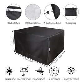 Cover for Garden Furniture, Waterproof Winterproof Garden Tables Tarpaulin 210D Oxford Protective Cover for Patio Furniture Sofa Seating Set (126 x 126 x 74 cm)