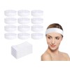 Kellegour Pack of 50 Disposable Headbands, Practical, Cosmetic Hair Band, White, Disposable Spa Headband, Disposable Spa Headband for Women, Accessories for Spa and Face Wash, Shower, Sports, Beauty