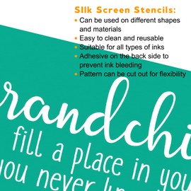 BOOLOOEN Cripture Silk Screen Stencil, DIY Self-Adhesive Screen Stencil, Grid Pattern Reusable Screen Stencil, Mold for DIY Home Decor, T-Shirt, Ceramic, Wood, Tote Bag, Fabric.