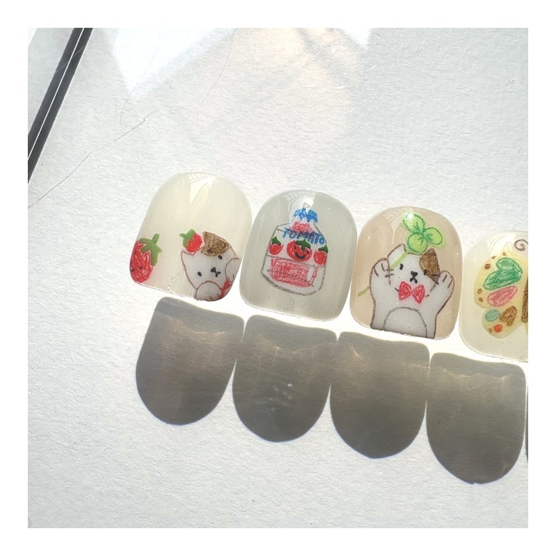 [Ar] Tomato Friend Handmade Nail Tip Drawing Nail Art Specialist