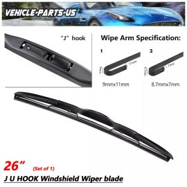 Erasior 26" Driver Side Wiper Blade Fit For SCION XD Set of 1, 26IN, Car Window