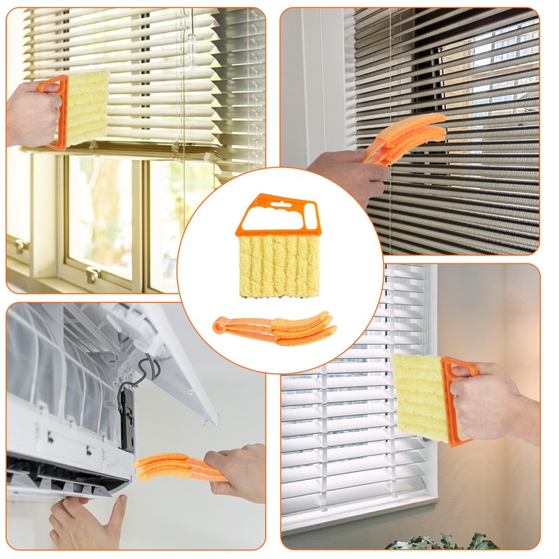 10-Pack Window Blind Cleaner Set: Includes 1× 7-Finger Detail Brush,