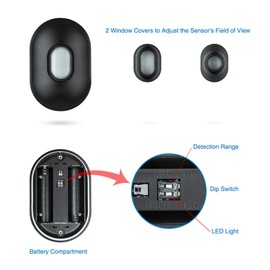 KERUI Extra Add-On PIR Motion Sensor for DW9 Driveway Alarm Wireless Weatherproof IPV4 Outdoor Black