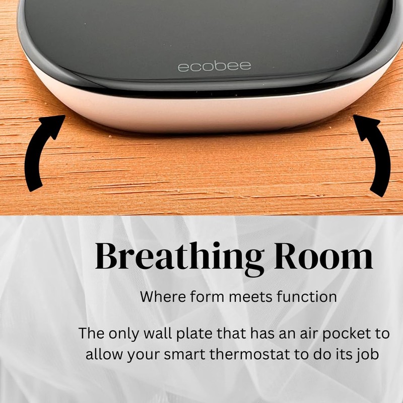 Hickory Wood Square Wall Plate for Ecobee Smart Thermostat Enhanced