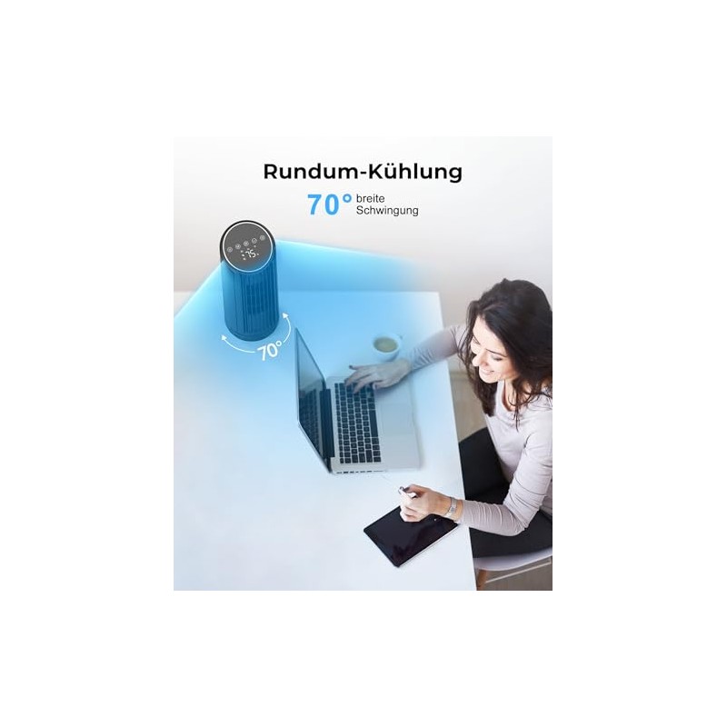 PNTCK Tower Fan with Remote Control, 33 cm Quiet Fan