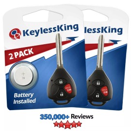 KeylessKing* 2 New Uncut Replacement Ignition Key Fob Keyless Entry Car Remote for MOZB41TG