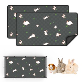 MODESLAB 2-Pack Guinea Pig Cage Liner, 24" x 47" Reusable Guinea Pig Bedding Washable Absorbent Pee Pads for Dogs Rabbit Chinchilla Hamster, Leakproof & Anti Slip