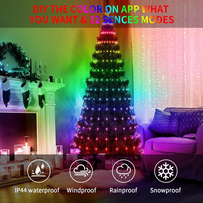 ZWOOS 400 LED Christmas Tree Lighting, RGB Christmas Tree Lighting