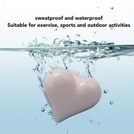 Bewinner Auricular Inalámbrico en Forma de Corazón, Auriculares con Cancelación de Ruido, Auriculares Estéreo Bluetooth 5.3 HiFi con Estuche de Carga para Gimnasio, Oficina, Escuela (Rosa)