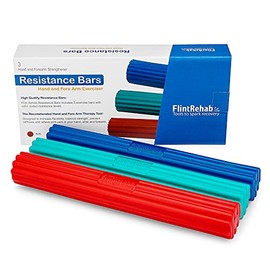 FlintRehab Flexbar Twist Hand Exerciser Bars (3 Pack) - Flex Therapy Bar Strengthener - Relieve Tennis & Golfers Elbow Tendonitis Pain - Arm Exercise Wrist & Hand Strength Forearm Grip - 3 Variable Resistance Flexible Bars for Injury Recovery