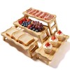 4 Tiered Serving Tray for Party Pine Wood Foldable Tiered