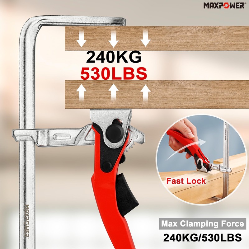 MAXPOWER Table Clamp Lever Clamp for Guide Rails with 200