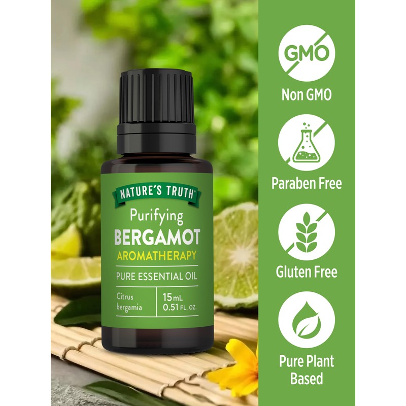 Nature's Truth Bergamot Essential Oil | 15 mL | for