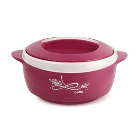 CELLO Sapphire Insulated Inner Steel Casserole for Roti, 1500ml, Pink | Hot Box for Kitchen | Hot Pot for Home | Chapati Box | Locks in The Cold & Heat for Long | Serving Bowl with Lid |