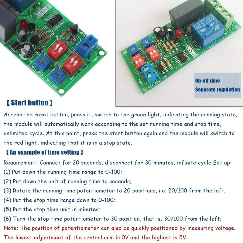 Comidox 1PCS Infinite Cycle Delay Timing Timer Relay Switch Turn